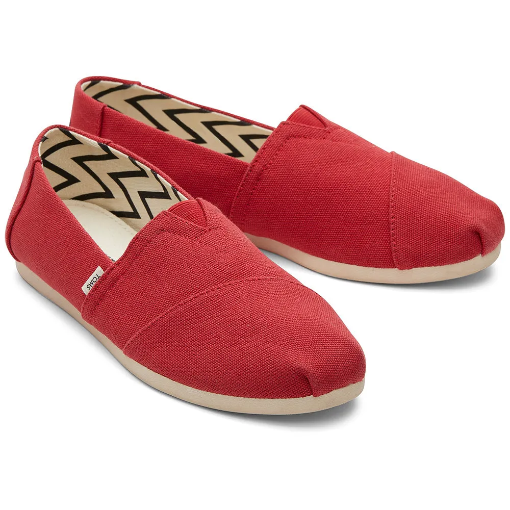 TOMS Women Alpargata Recycled Cotca Shoes - Red