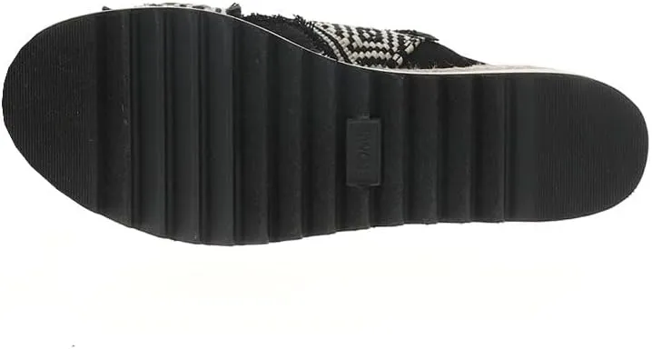 TOMS Womens Diana Crossover Southwest Platform Espadrille Casual Sandals Casual Mid Heel 2-3" - Black