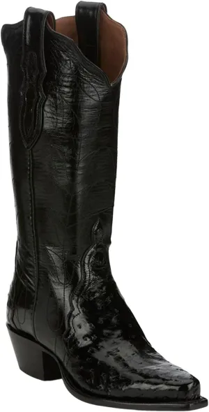 Tony Lama Women's Boot Barn Exotic Ostrich Western Snip Toe Black 8 M US