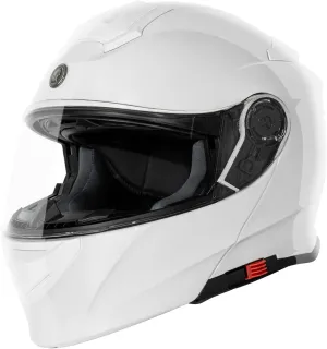 TORC T28 Full Face Motorcycle Helmet DOT & ECE 22.05 Approved (Gloss White-Large)