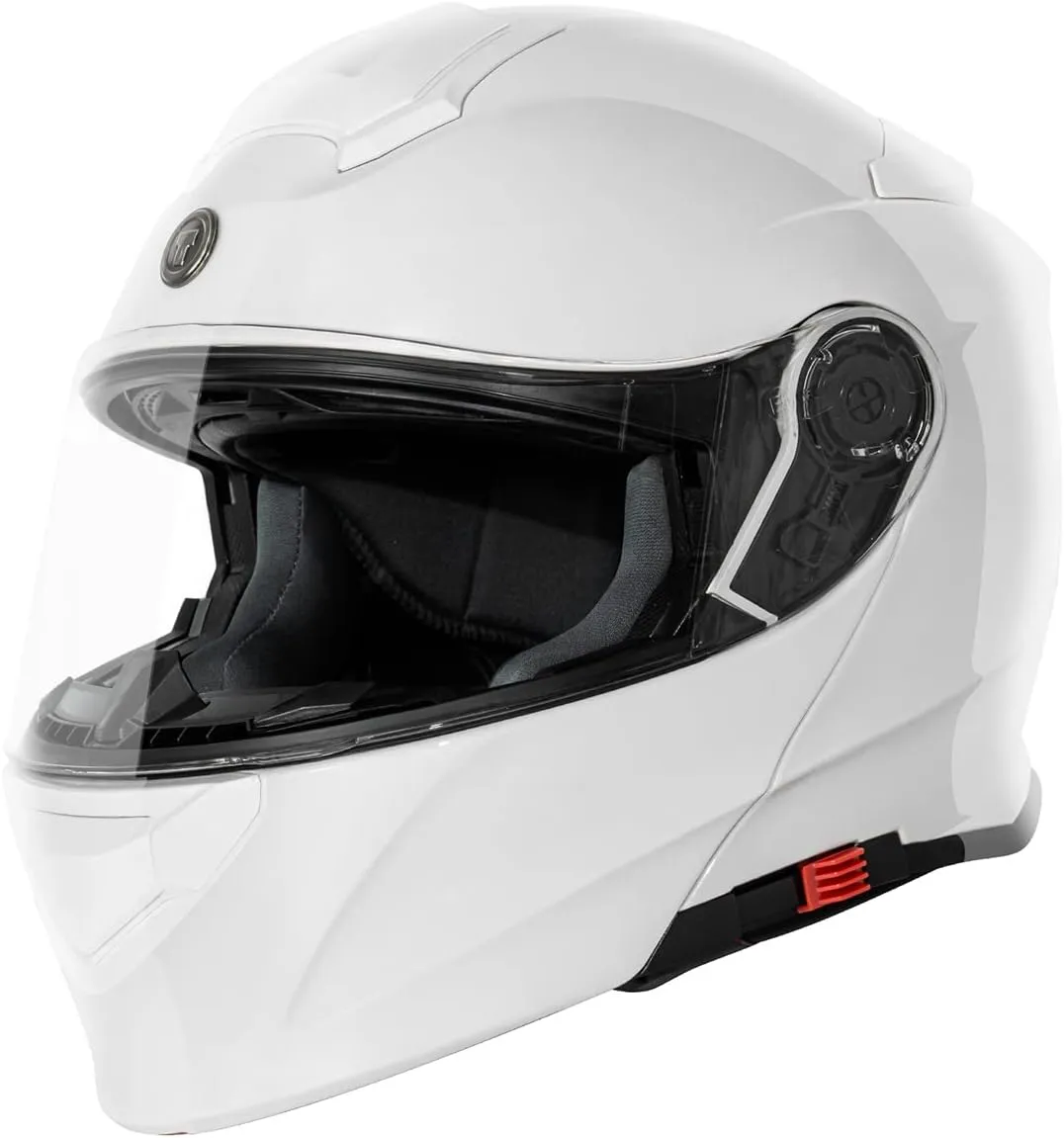 TORC T28 Full Face Motorcycle Helmet DOT & ECE 22.05 Approved (Gloss White-Large)