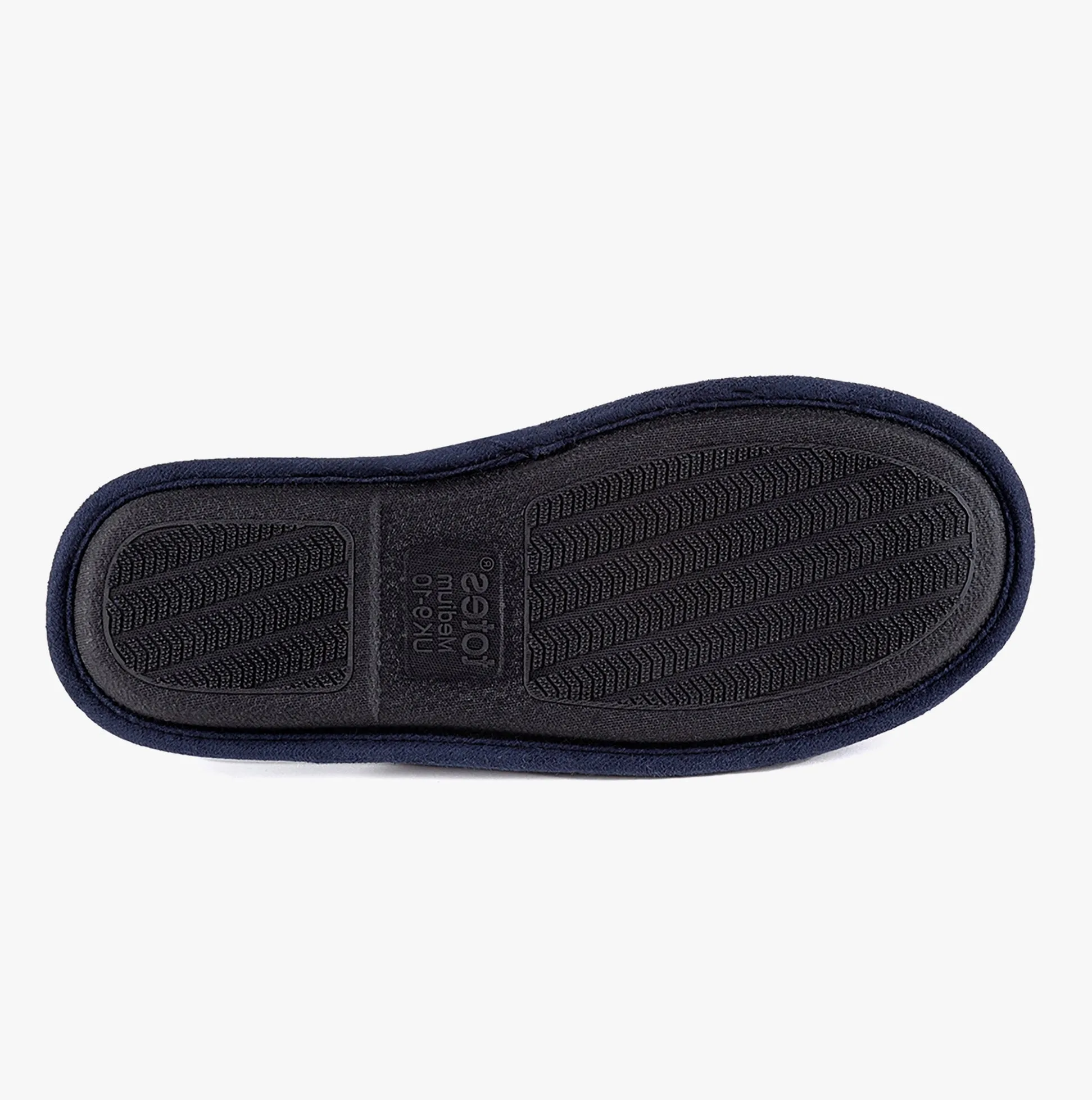 Totes Isotoner CHECK Mens Mule Slippers Navy
