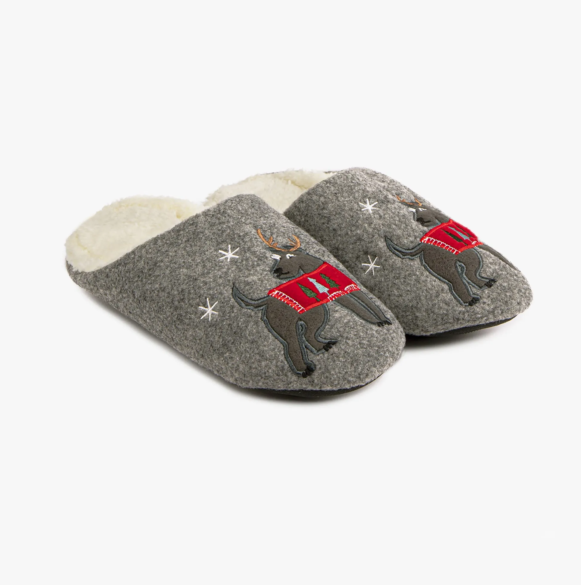 Totes Isotoner NOVELTY Mens Mule Slippers Grey