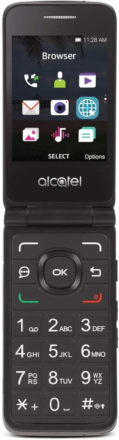 Tracfone Carrier-Locked Alcatel MyFlip 4G Prepaid Flip Phone- Black - 4GB - Sim Card Included CDMA (Renewed)
