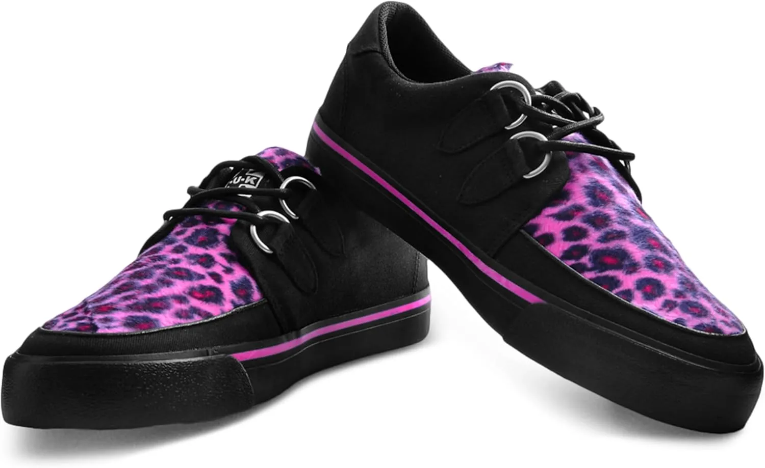 T.U.K. Leopard Creeper Sneaker Shoes for Women and Men, D Ring Lace Up Shoes