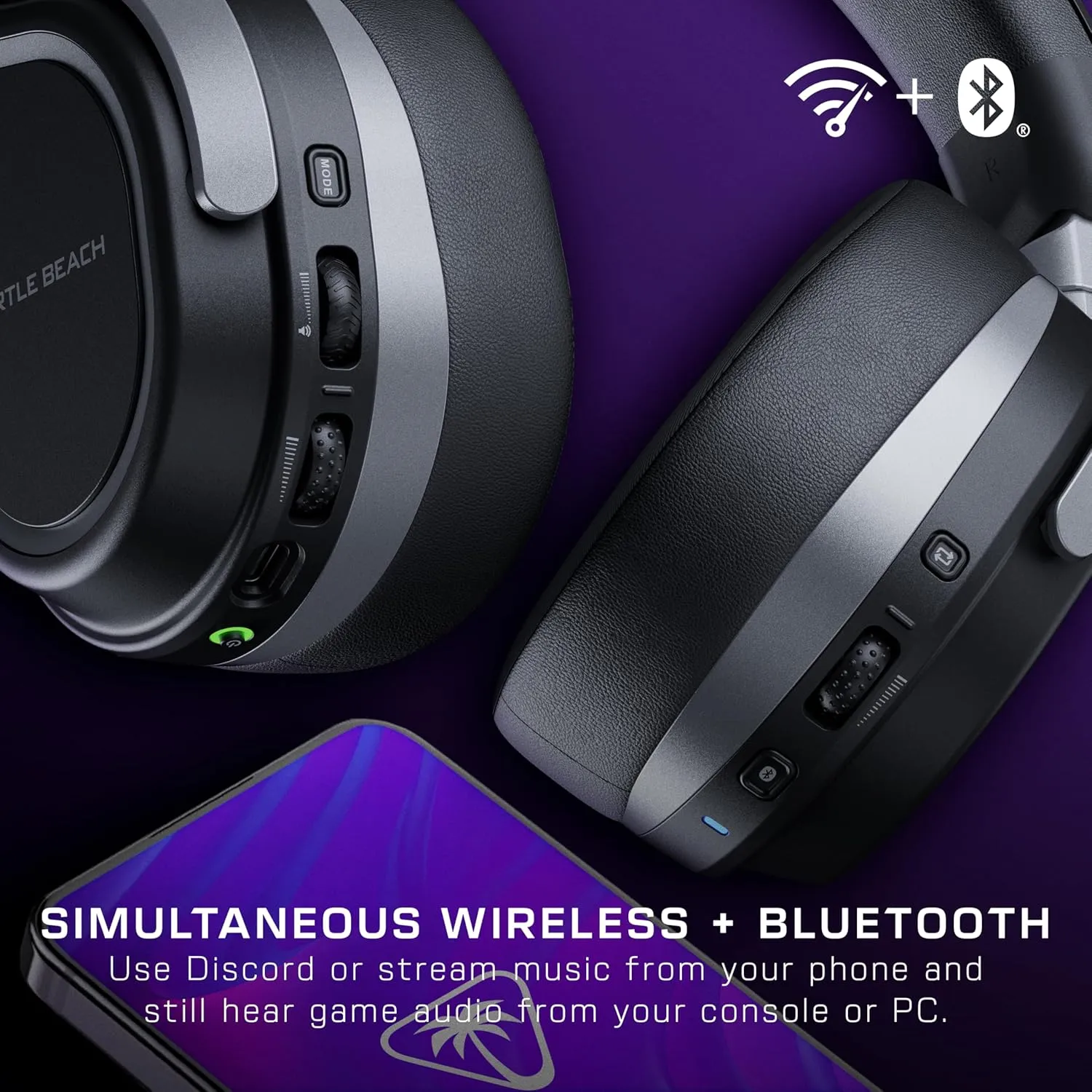 Turtle Beach Stealth 700 Gen 3 Wireless Multiplatform Amplified Gaming Headset for PS5, PS4, PC, Mobile – 60mm Drivers, AI Noise-Cancelling Mic, Bluetooth, 80-Hr Battery, Dual Transmitters – Black
