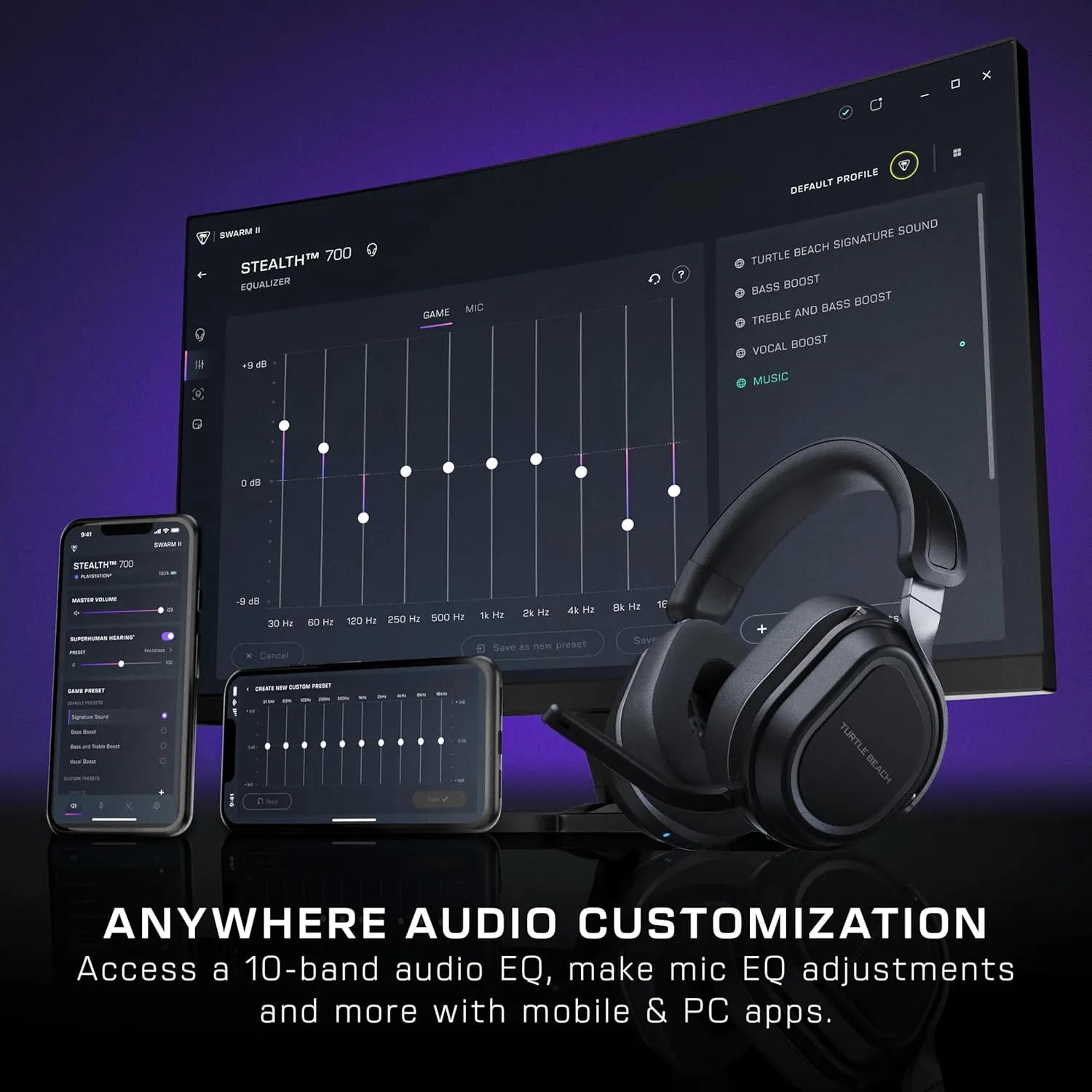Turtle Beach Stealth 700 Gen 3 Wireless Multiplatform Amplified Gaming Headset for PS5, PS4, PC, Mobile – 60mm Drivers, AI Noise-Cancelling Mic, Bluetooth, 80-Hr Battery, Dual Transmitters – Black