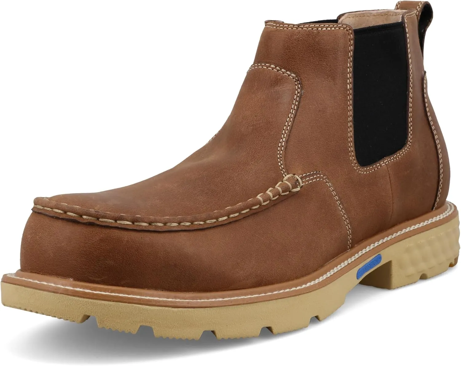 Twisted X Men's 4" Work Chelsea Boot, Moc Toe Nano Toe with CellStretch