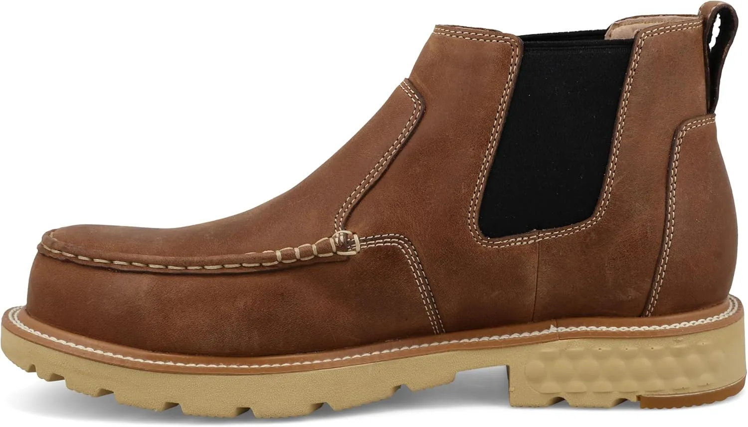 Twisted X Men's 4" Work Chelsea Boot, Moc Toe Nano Toe with CellStretch