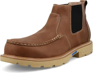 Twisted X Men's 4" Work Chelsea Boot, Moc Toe Nano Toe with CellStretch