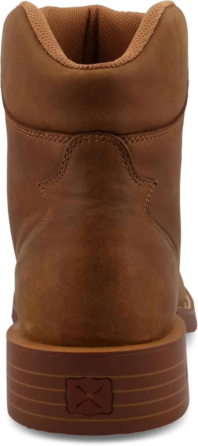 Twisted X Men's 6" Tech X Lace Up Boot, Wide Square Toe with Tech X