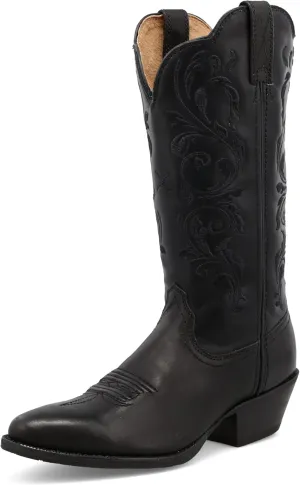 Twisted X Women's 12" Western Boot, Narrow Round Toe, Black & Black, 9.5 B