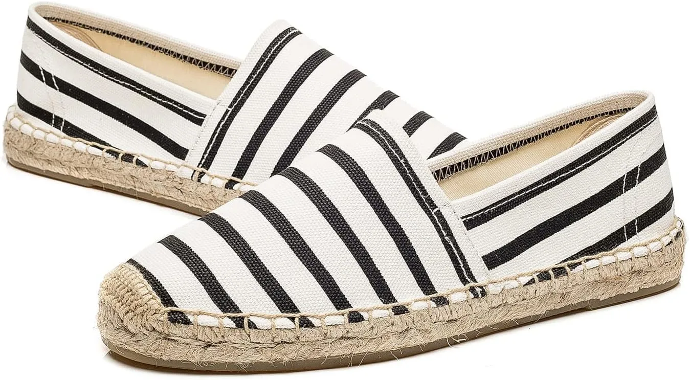 U-lite Women's Espadrilles Slip on Sneakers Womens Canvas Slip on Flats Fashion Canvas Sneakers for Women Loafers Casual Shoes