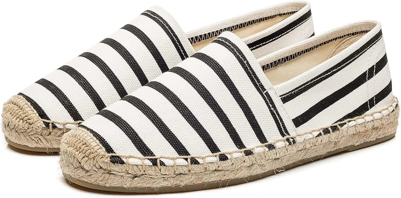U-lite Women's Espadrilles Slip on Sneakers Womens Canvas Slip on Flats Fashion Canvas Sneakers for Women Loafers Casual Shoes