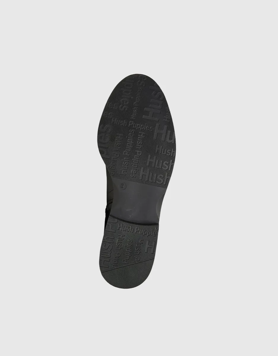 Valerie Leather Zip Up Boots in Black
