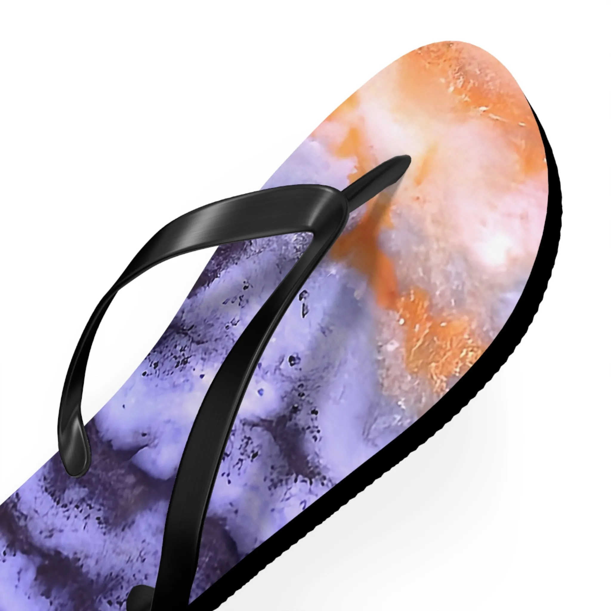 Vibrant Unisex Beachwear Flip Flops With Tie-dye Like  Bog Jasper Patterns