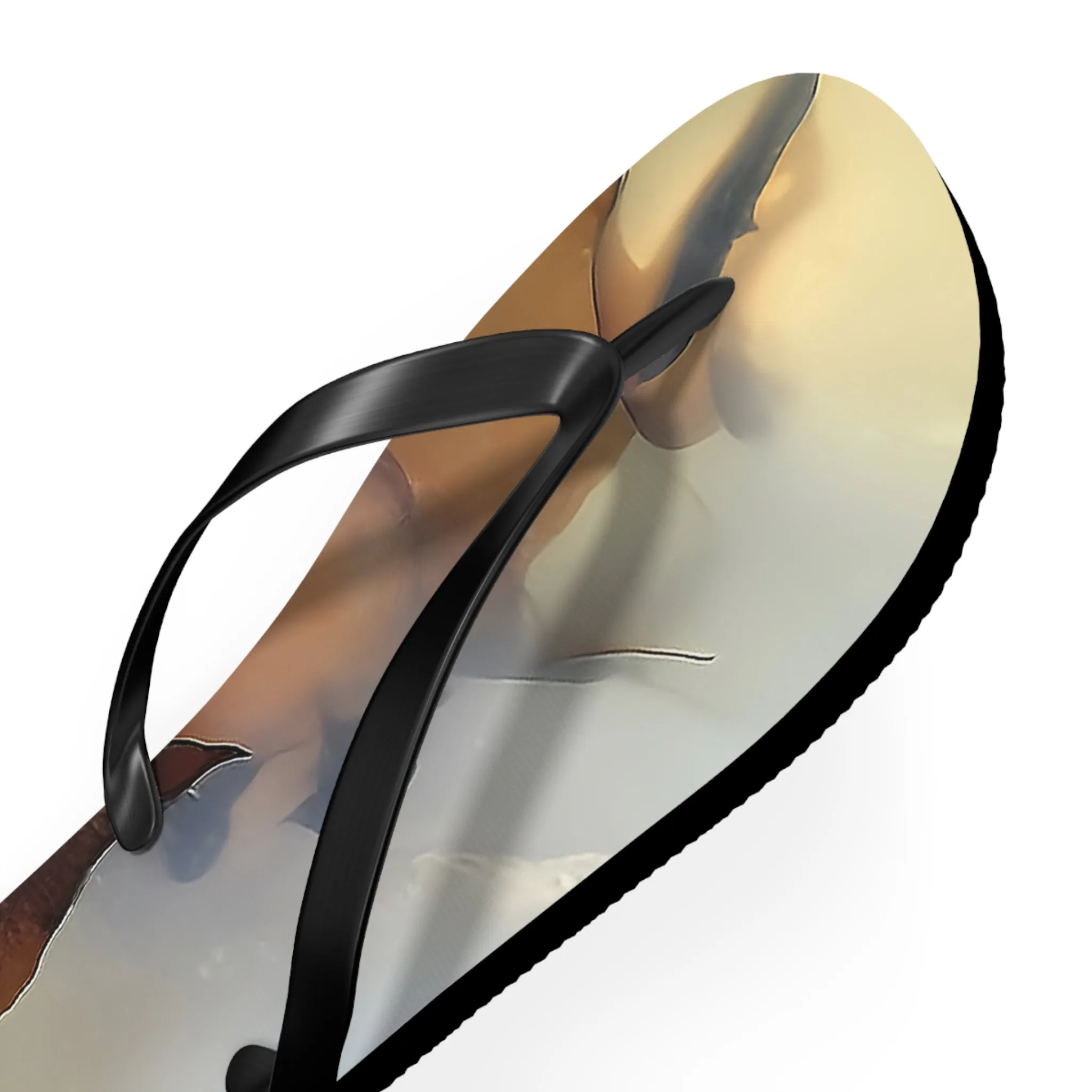 Vibrant Unisex Beachwear Flip Flops With Tie-dye Like Indonesian Plume Agate Patterns