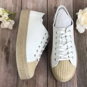 Vince Camuto White Leather Sneakers 10M