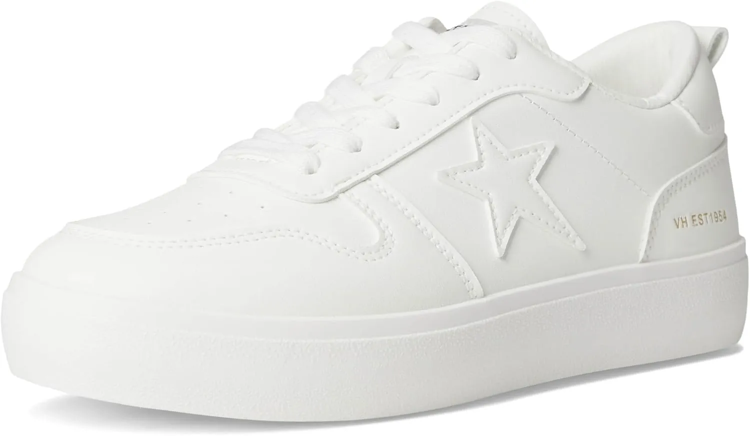 Vintage Havana Womens Aura Metallic Platform Lace Up Sneakers Shoes Casual - White