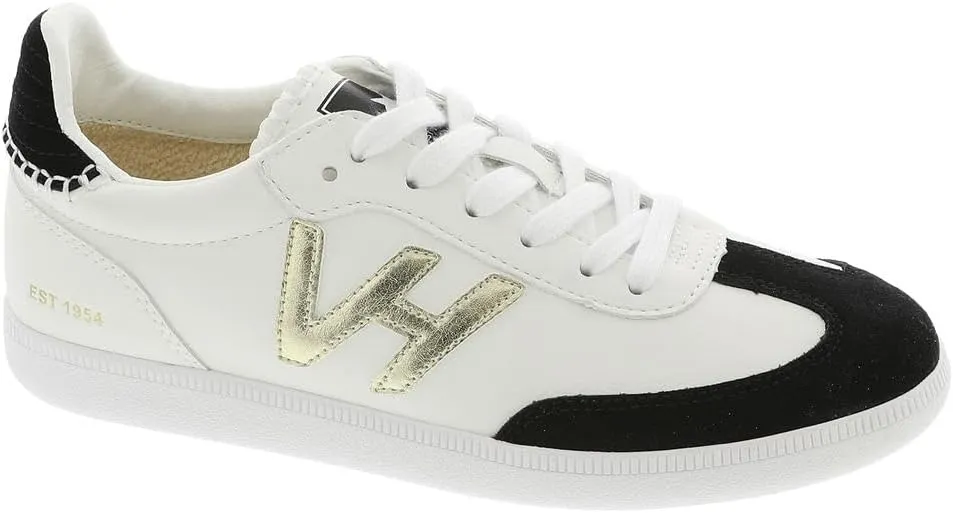 Vintage Havnaa Women's Crisp Sneaker, White/Black/Washed Gold, 9