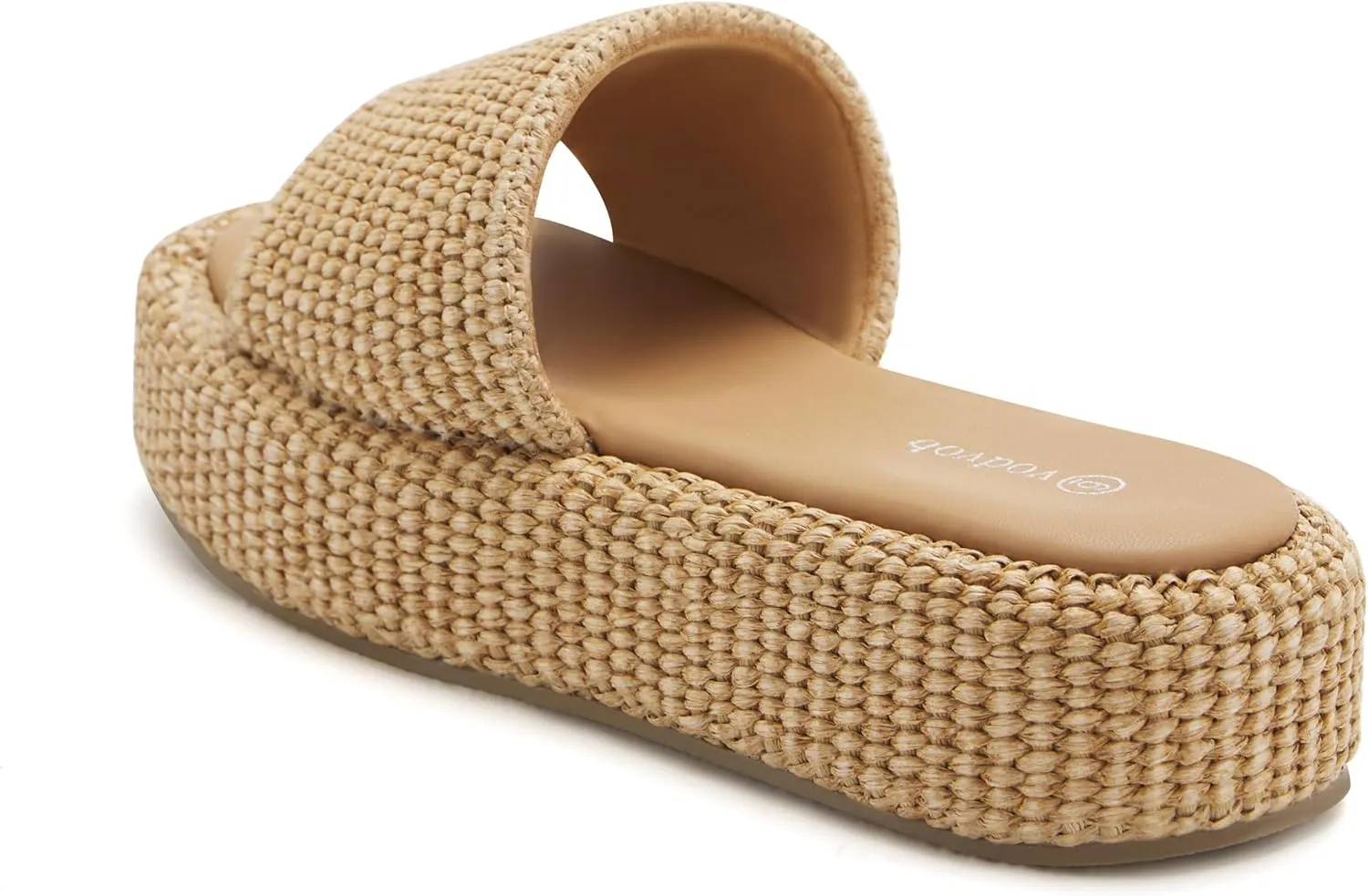 vodvob Platform Sandals for Women Open Toe Comfort Slip On Espadrille Sandals Cute Beach Straw Raffia Sandals Casual Summer Vacation for Women