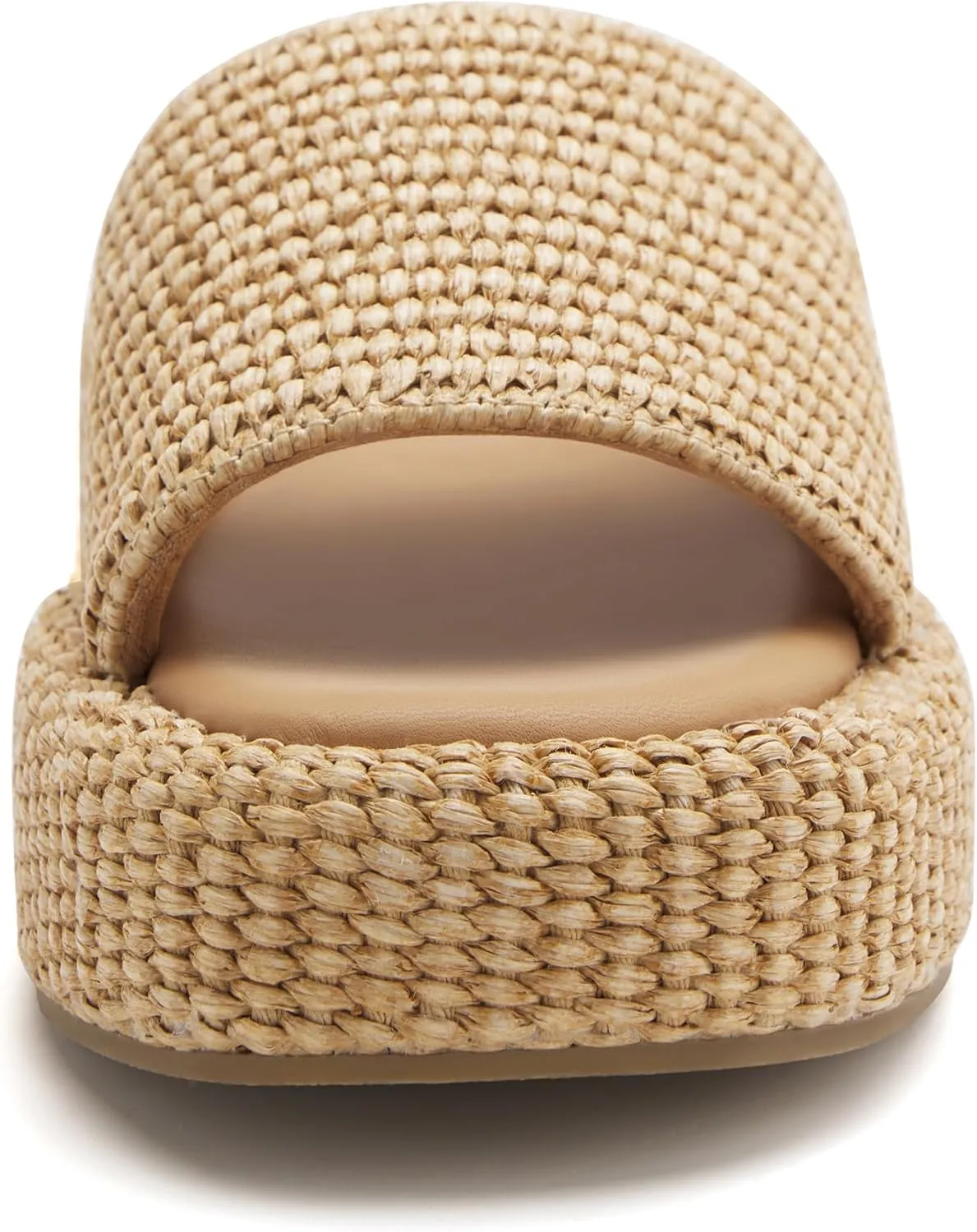 vodvob Platform Sandals for Women Open Toe Comfort Slip On Espadrille Sandals Cute Beach Straw Raffia Sandals Casual Summer Vacation for Women