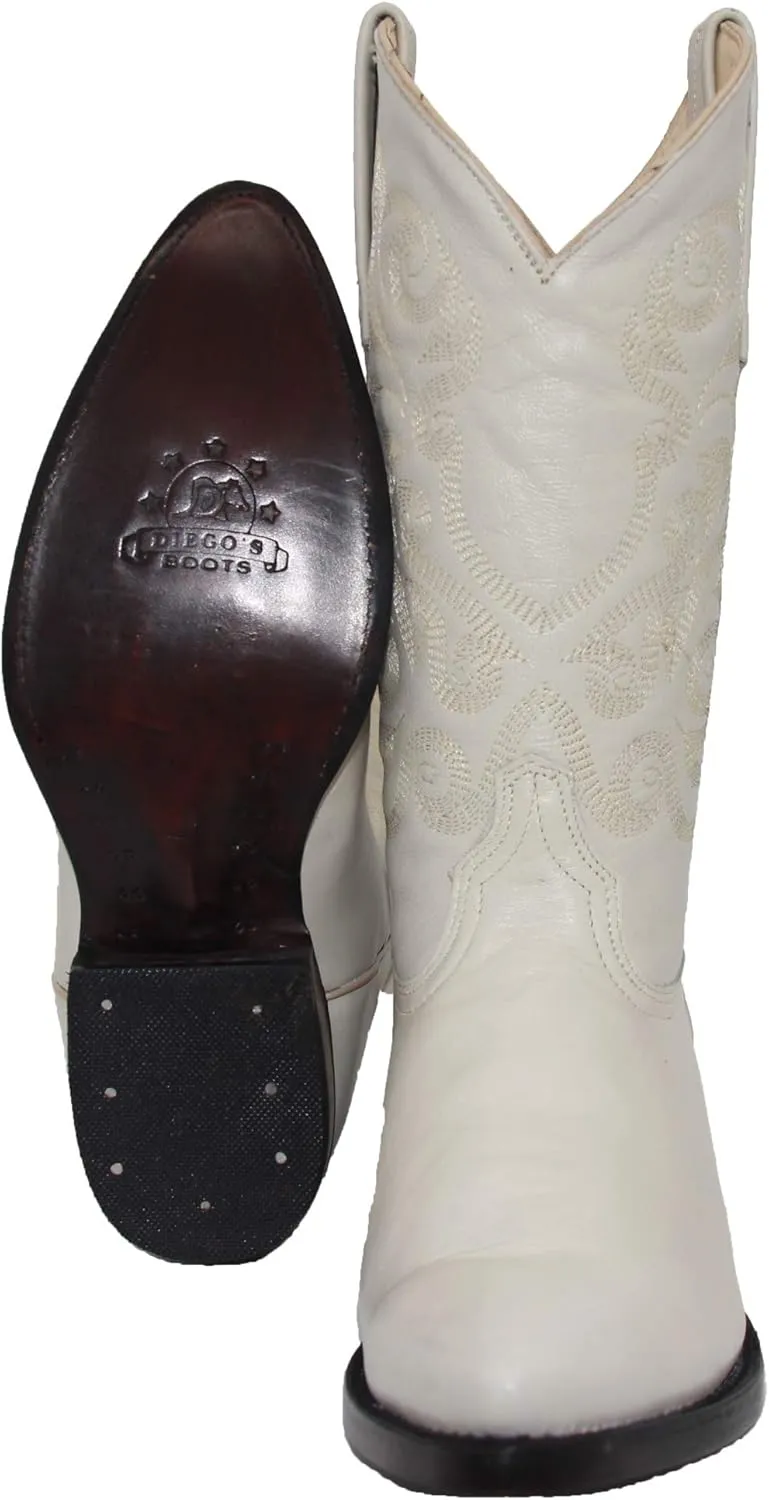 Western Shops Genuine Cowhide Leather Cabra Mens Rodeo J Toe Western Cowboy Boot
