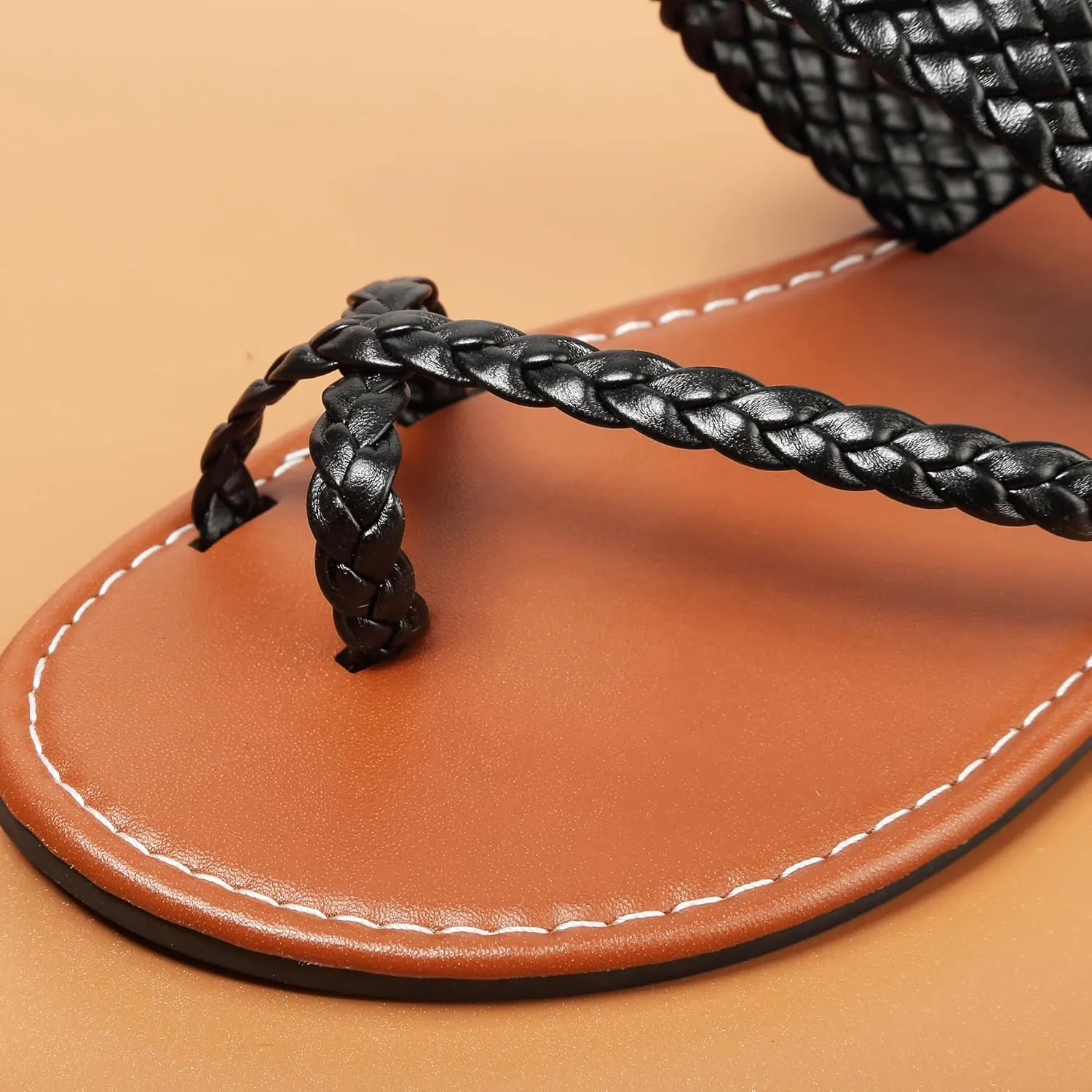 Women's Flat Sandals Casual Summer Sandals Dress Fashion Round Open Flip Flop Thong Sandals