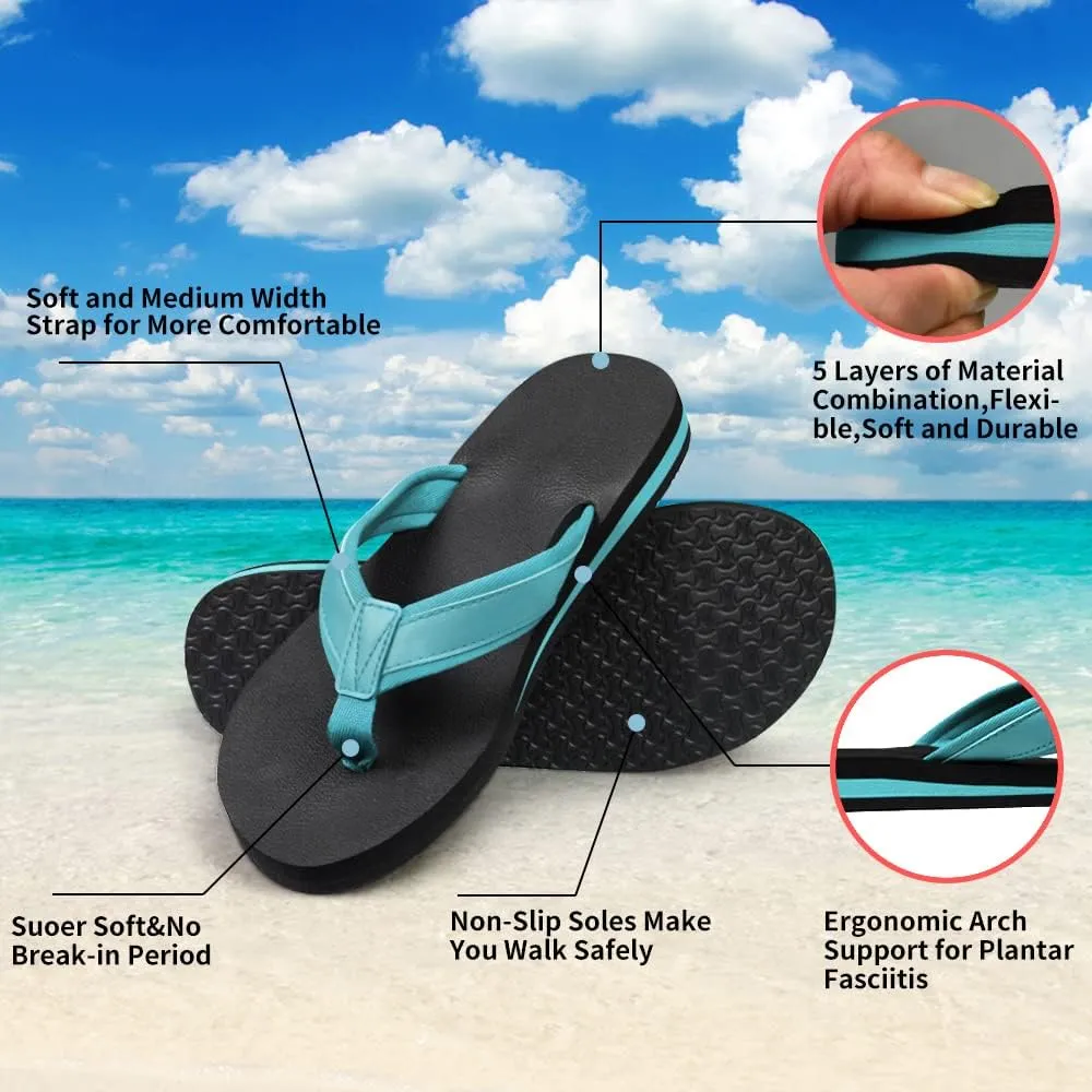Women's Flip-Flop Lightweight Sandals Comfortable Shock Proof Slippers Casual Thong Flip Flop for Women for Indoor and Outdoor Beach