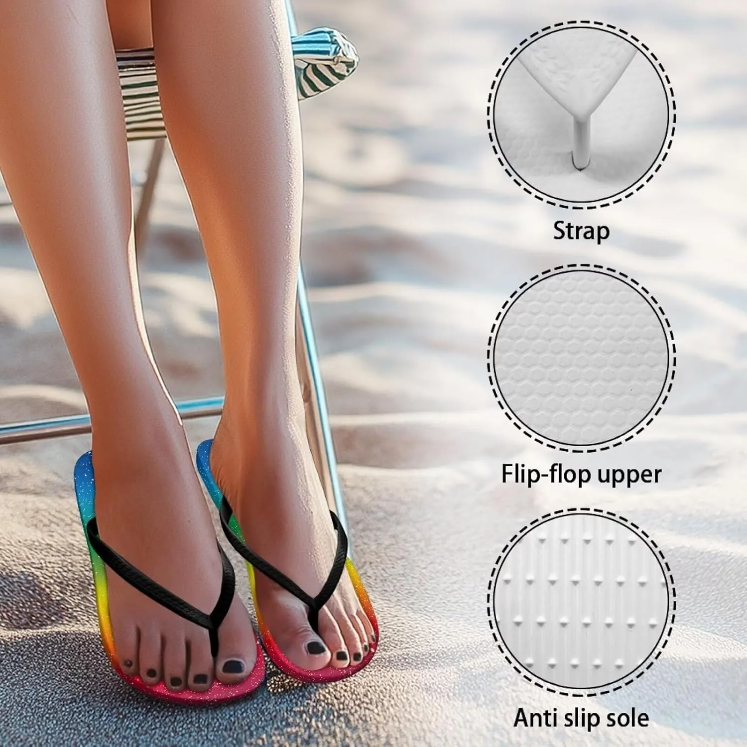 Women's Flip Flops Ladies Comfort Soft Walking Thong Sandals Lightweight Summer Beach Sandal US Size 5-9
