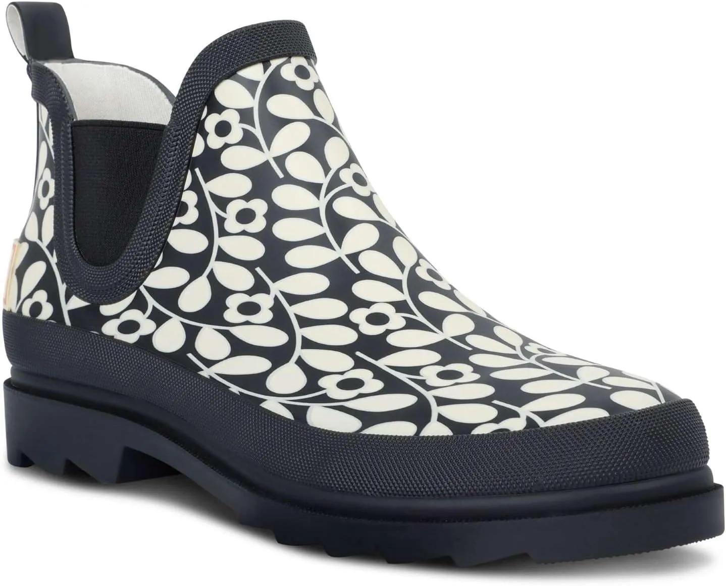 Womens Orla Kiely Chelsea Boot Wellies - Jasmine Flower Black - 7 US