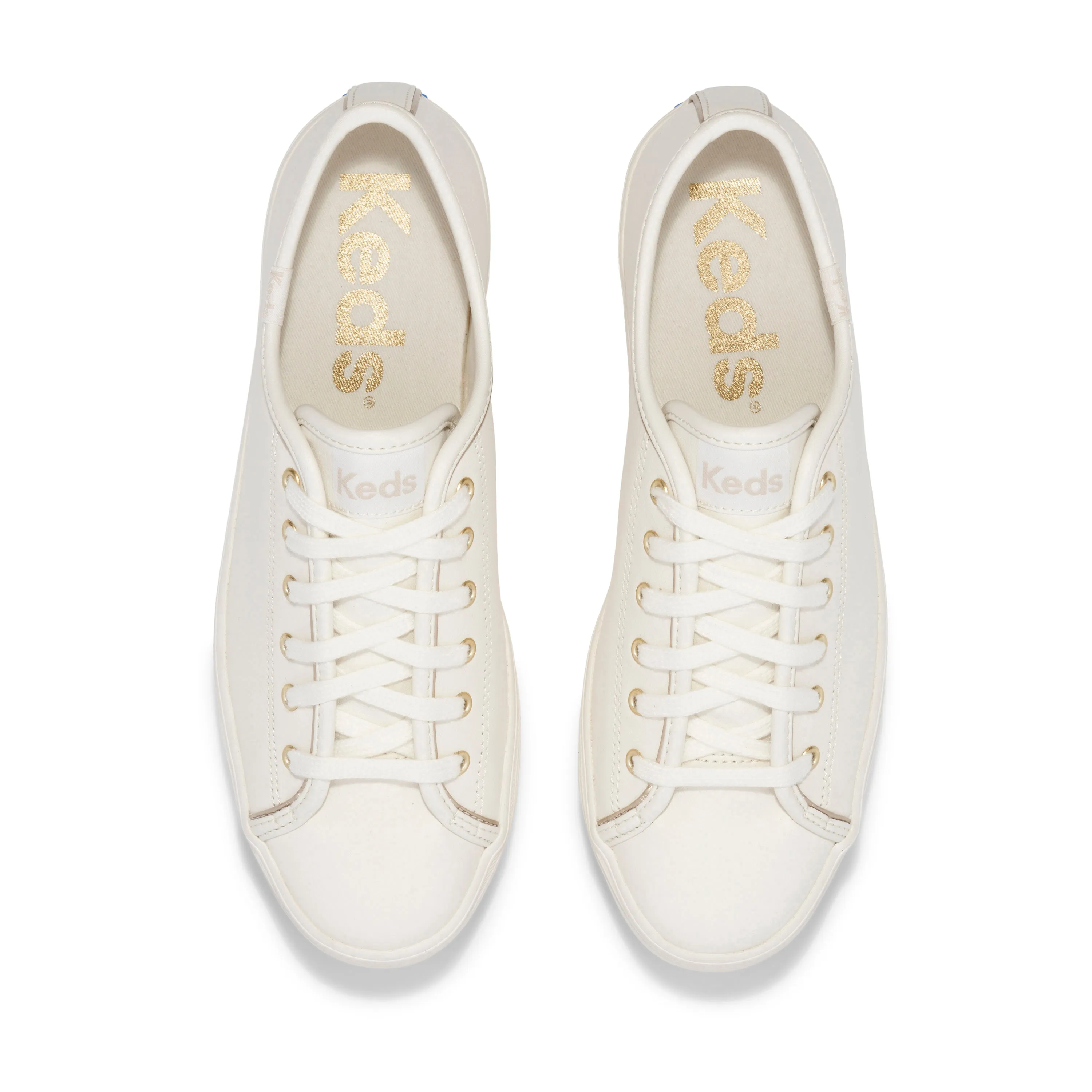 Women's Triple Up Leather - White/Gold