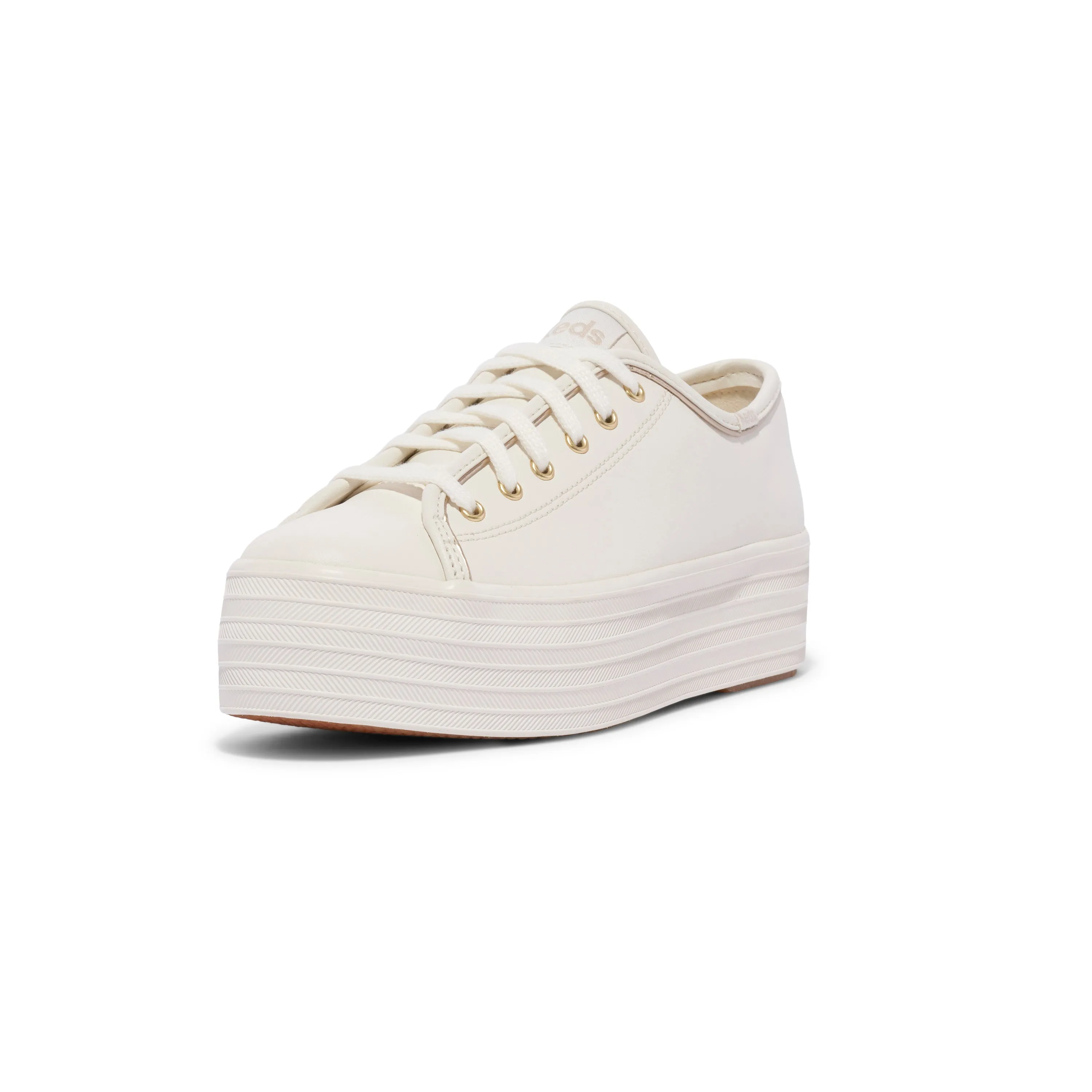 Women's Triple Up Leather - White/Gold