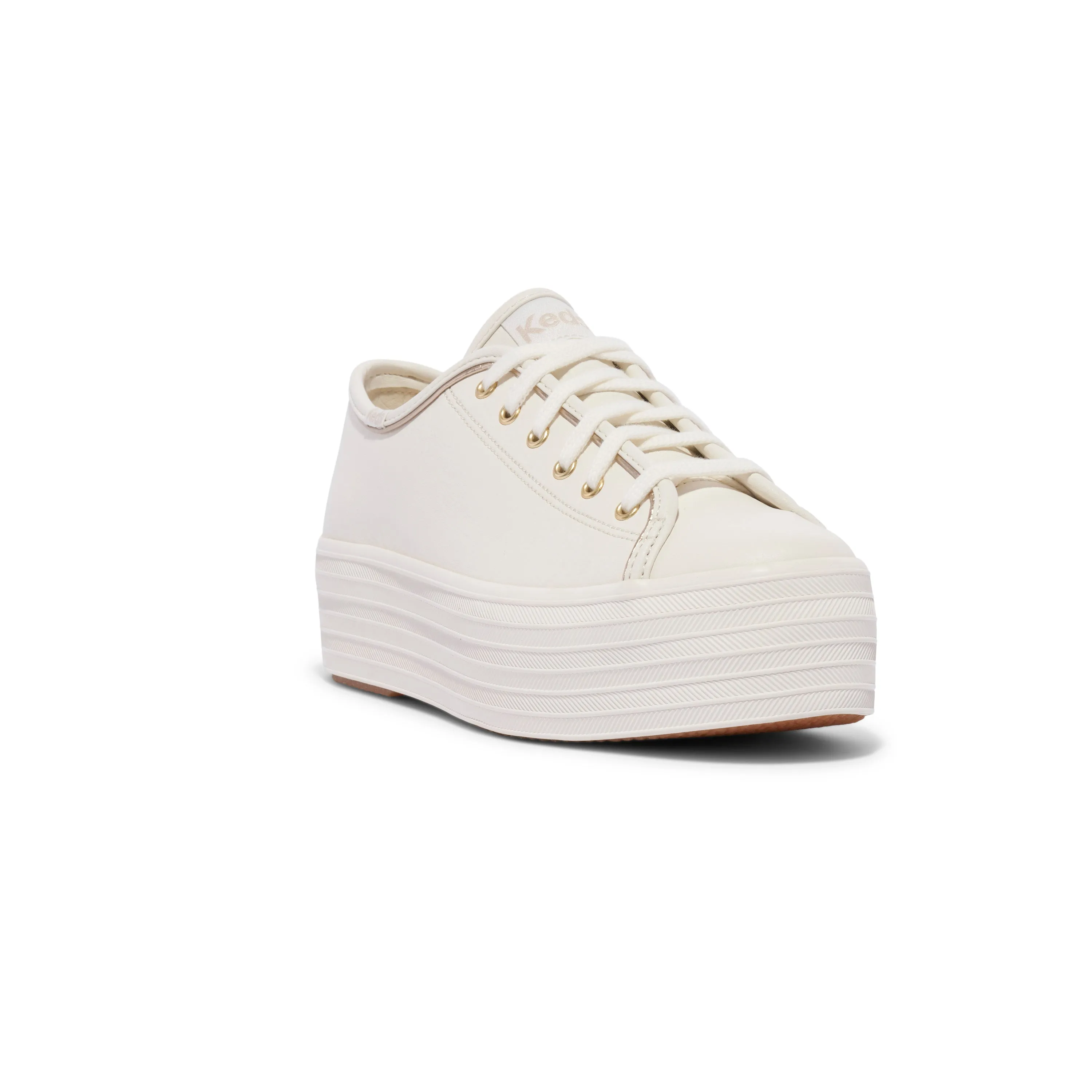 Women's Triple Up Leather - White/Gold