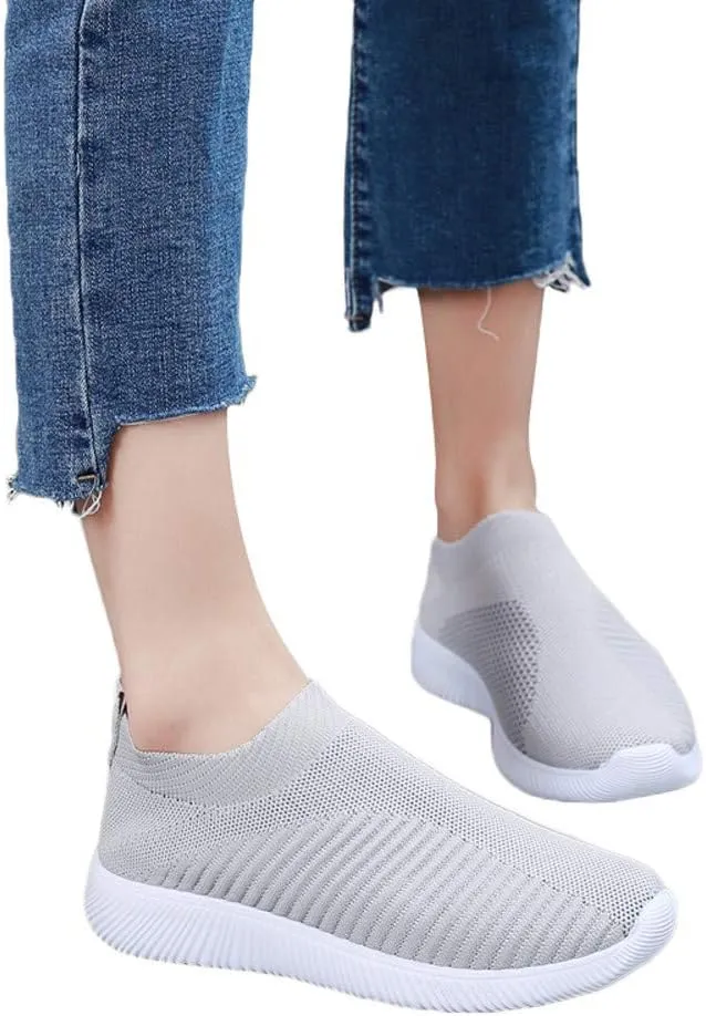 Women's Walking Shoes Cushion Comfortable Breeze Shoes Tennis Shoes Womens Boots Casual Work Shoes Platform Sneakers Slip On Tennis Shoe White Loafers