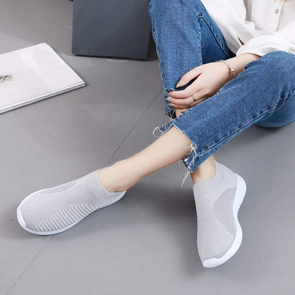 Women's Walking Shoes Cushion Comfortable Breeze Shoes Tennis Shoes Womens Boots Casual Work Shoes Platform Sneakers Slip On Tennis Shoe White Loafers