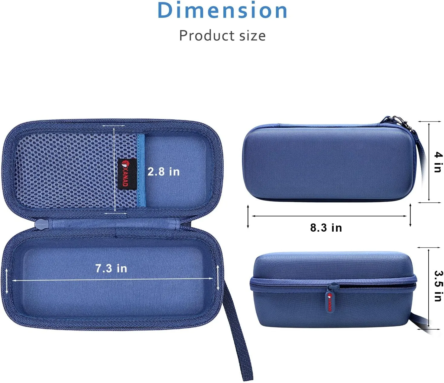 XANAD Hard Case Compatible with JBL Flip 7/6 /5 Essential or Sono Roam 2/1 Waterproof Portable Speaker- Travel Carrying Storage Protective Bag（Blue）