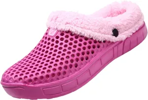 YUKTOPA Unisex Garden Clogs House Slippers Fur Lined Winter Breathable Walking Garden Shoes Warm Non-Slip Mule Footwear
