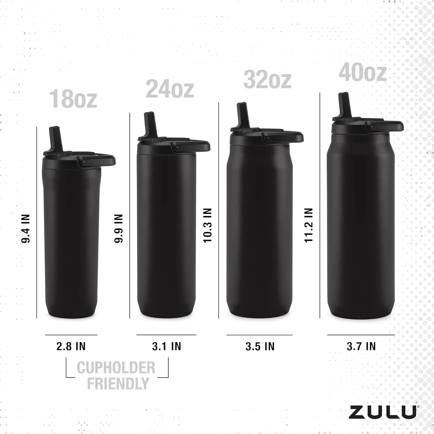 ZULU Base 18oz Kids Stainless Steel Water Bottle with 3 Lids- Straw, Chug, Twist | Double Walled and Vacuum Insulated Metal Thermos | Fits Car Cupholder, Built in Carry Loop, Dishwasher Safe, Pink